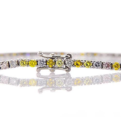 Sapphire Diamond Bracelet 5 Carats White Gold 14K Jewelry