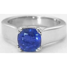 Solitaire Ceylon Sapphire 1.80 Ct Wedding Ring White Gold