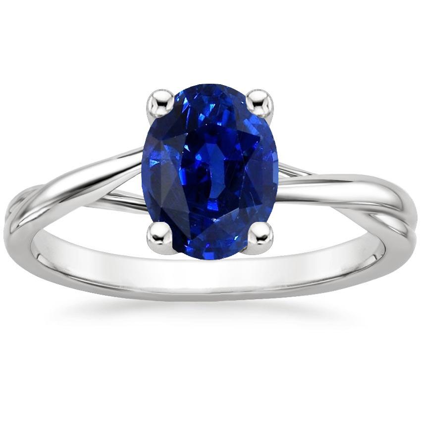 Solitaire Ceylon Sapphire Ring Oval Cut Prong Set 3 Carats