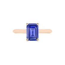 Solitaire Emerald Ceylon Sapphire Ring 1.50 Carats Rose Gold 14K