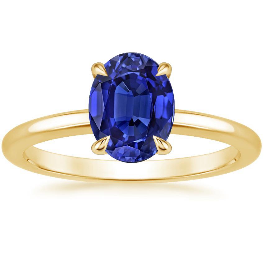 Solitaire Engagement Ring Oval Sri Lankan Sapphire 2.50 Carats