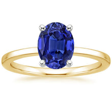 Solitaire Gemstone Ring Jewelry Oval Blue Sapphire 2.50 Carats