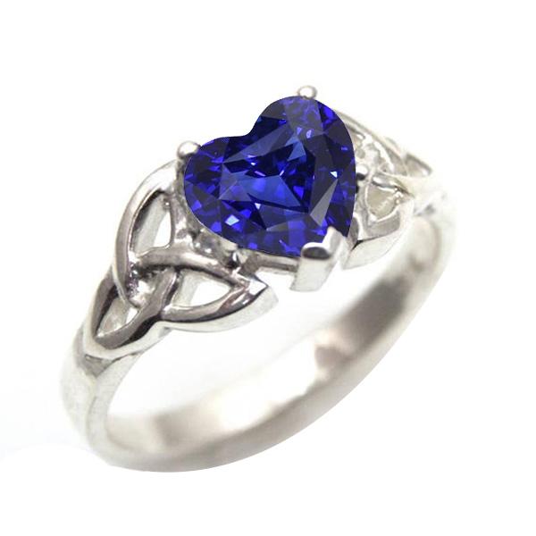 Solitaire Heart Cut Ring Vintage Style Sri Lankan Sapphire 2 Carats