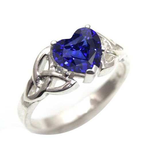 Solitaire Heart Cut Ring Vintage Style Sri Lankan Sapphire 2 Carats