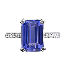 Solitaire Ring With Accents Ceylon Sapphire & Diamonds 3 Carats
