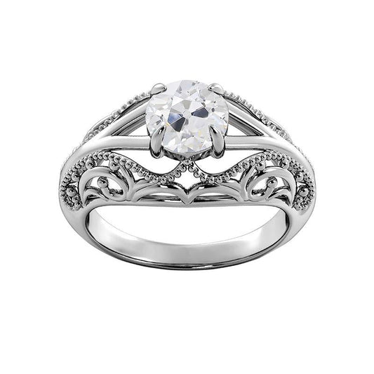 natural round diamond 1.75ct ring front view