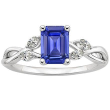 Solitaire Sri Lankan Sapphire With Accents Ring & Diamonds 3.50 Carats