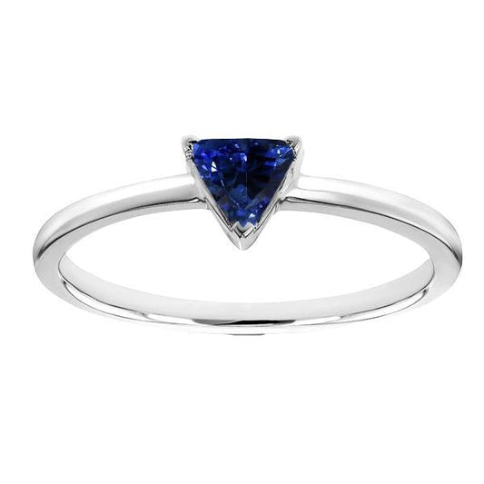 Solitaire Trillion Deep Blue Sapphire Ring 1 Carat Women’s Jewelry