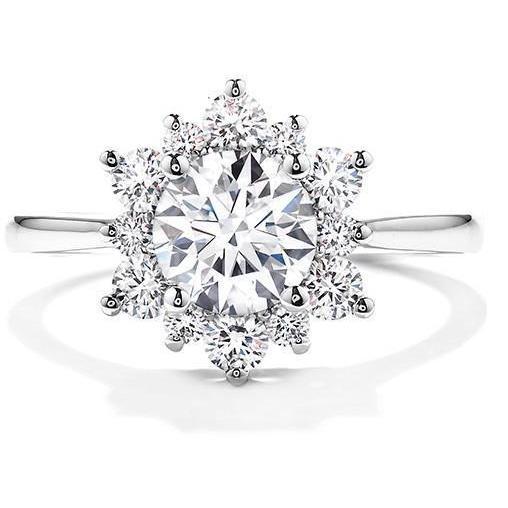 natural round diamond 2.90ct ring front view