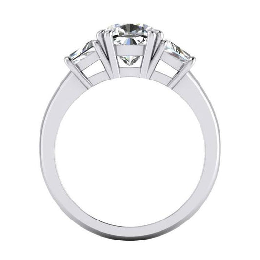 Sparkling Three Stone 2.20 Carats Cushion Diamond Wedding Ring