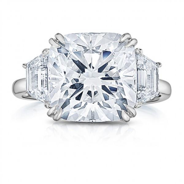 Sparkling Three Stone 2.20 Carats Cushion Diamond Wedding Ring