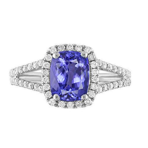 Tanzanite And Diamond 4.85 Carats Anniversary Ring
