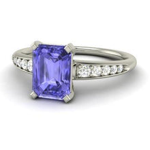 Tanzanite And Diamonds 3.85 Carats Ring White Gold 14K Prong Set