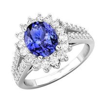 Tanzanite And Diamonds 4.75 Carats Wedding Ring Gold White