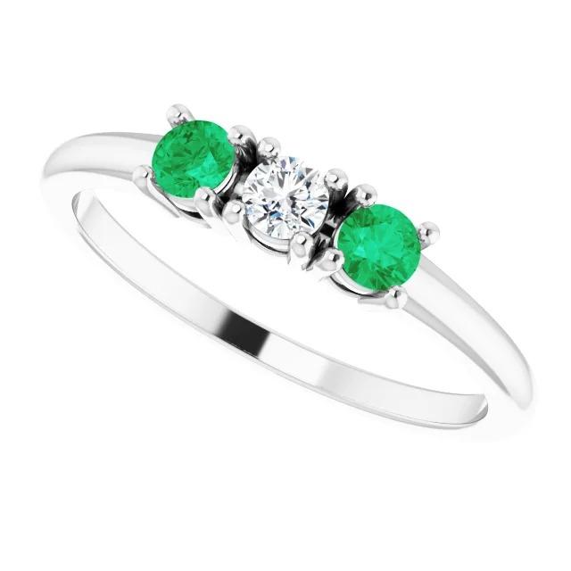 Three Stone Diamond Ring 0.60 Carats 4 Prong Setting Women Jewelry