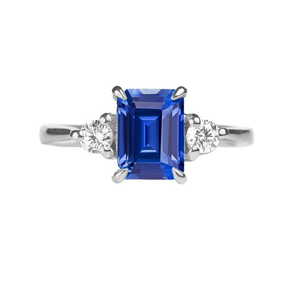 natural emerald sapphire 2.50ct ring profile view