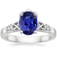 Three Stone Engagement Ring Vintage Style Ceylon Sapphire 3.25 Carats
