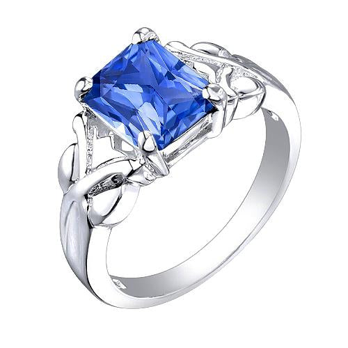 Trillion Diamond Women Ring Vintage Style Sapphire 3 Stone 2.50 Carats