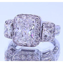 Vintage Inspired 3.50 Carats Cushion Diamond Anniversary Ring