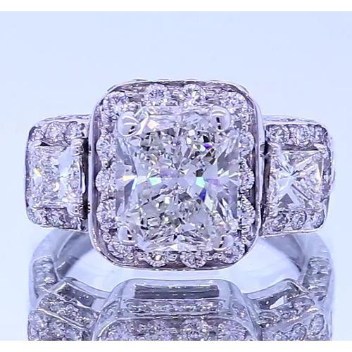 Vintage Inspired 3.50 Carats Cushion Diamond Anniversary Ring