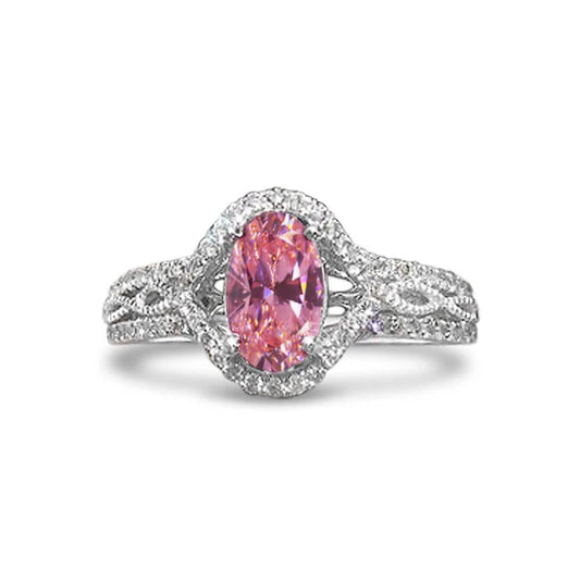 White Gold 14K 3.50 Ct Sapphire And Diamonds Anniversary Ring