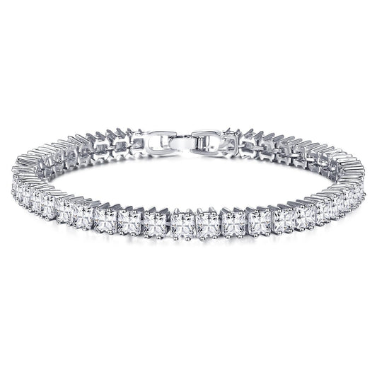 White Gold 14K Prong Set 18.90 Ct. Sparkling Diamonds Tennis Bracelet