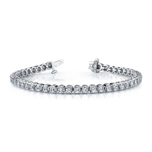 White Gold 14K Sparkling Diamond Tennis Bracelet 7.20 Carats
