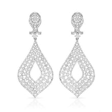 White Gold 14K Women Chandelier Earring Round Diamonds 5 Carats
