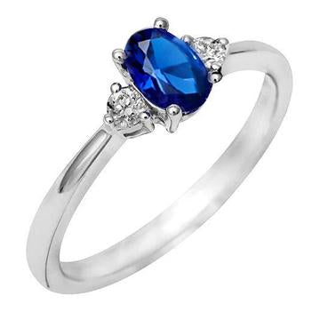 White Oval Ceylon Blue Sapphire Diamond 4.50 Carats Ring