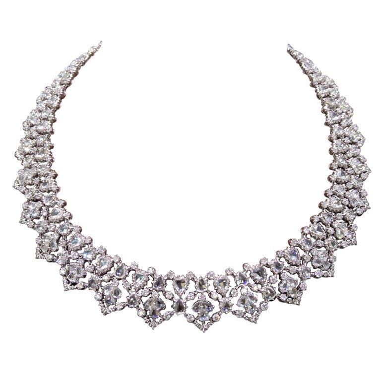 Women Necklace 110 Ct Sparkling F Vvs1 Natural Earth Mined Diamonds White Gold 14K