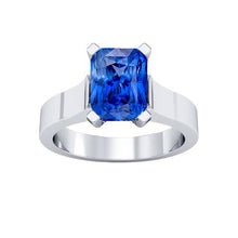 Women Solitaire Gemstone Blue Sapphire Ring Tension Style 1.50 Carats