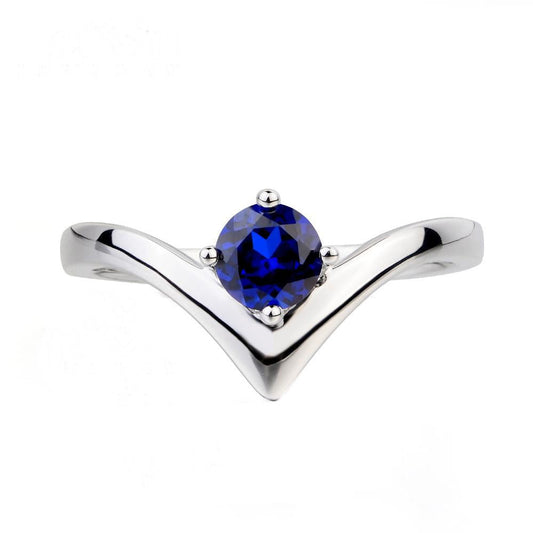 Women's Solitaire Ring Enhancer Round Cut Blue Sapphire 1 Carat