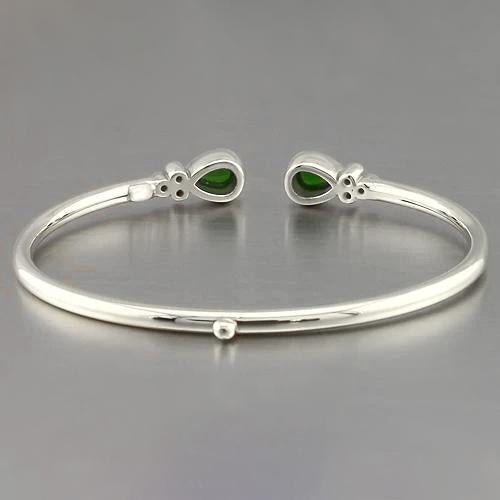 Yellow Gold Green Emerald Gemstone Bracelet 2.30 Carats Women Jewelry New