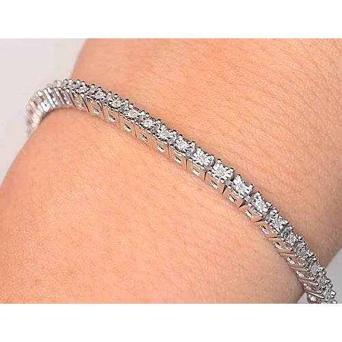 Diamond Tennis Bracelet Prong Set 5 Carats F Vs1 Women Jewelry