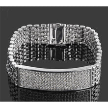 Natural Round Cut Diamond Men Bracelet White Gold 14K 9 Carats