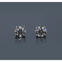 Prong Round Diamond Stud Earring 1 Carat White Gold 14K