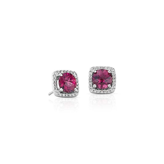 natural round tourmaline 10ct earring front view