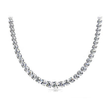 Round Diamonds 13 Carats Women Tennis Necklace White Gold 14K
