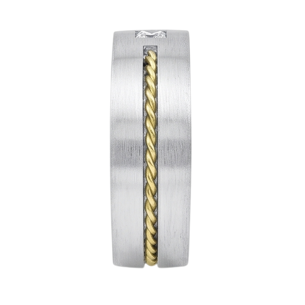 0.35 Carat Princess Cut Real Natural Earth Mined DIAMOND ( NOT LAB GROWN ) Men's Solitaire Ring Two Tone Gold 14K