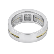 0.35 Carat Princess Cut Real Natural Earth Mined DIAMOND ( NOT LAB GROWN ) Men's Solitaire Ring Two Tone Gold 14K