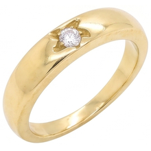 0.50 Carats Gypsy Natural Earth Mined Diamond Solitaire Ring Yellow Gold 14K