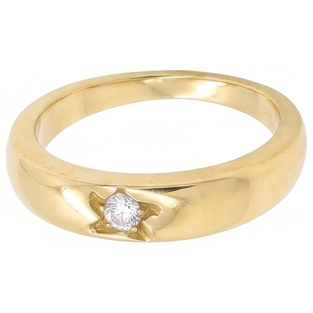 0.50 Carats Gypsy Natural Earth Mined Diamond Solitaire Ring Yellow Gold 14K