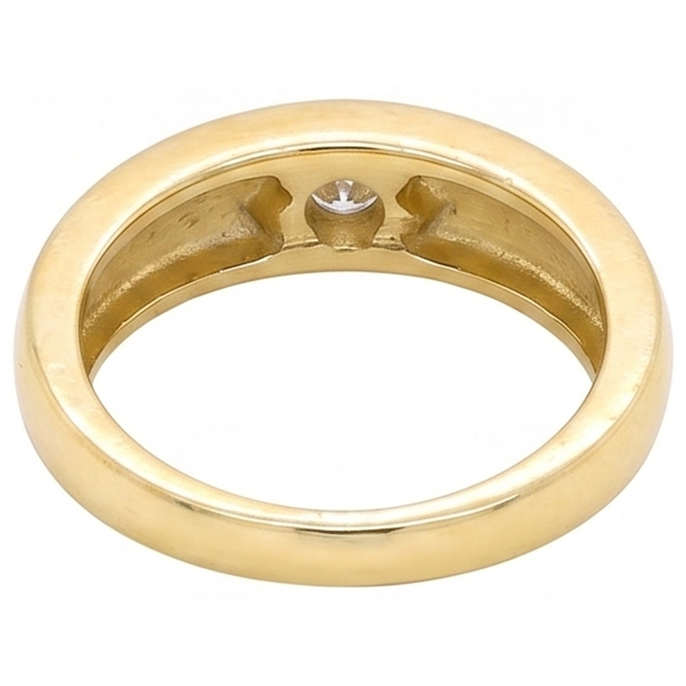 0.50 Carats Gypsy Natural Earth Mined Diamond Solitaire Ring Yellow Gold 14K