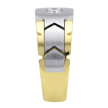 0.50 Carats Round Natural Earth Mined DIAMOND ( NOT LAB GROWN ) Solitaire Mens' Ring Two Tone Gold 14K