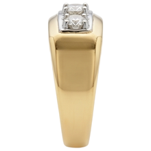 0.75 Carats Real Natural Earth Mined DIAMOND ( NOT LAB GROWN ) Men's Ring Three Stone 14K Two-Tone New