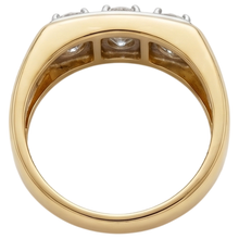 0.75 Carats Real Natural Earth Mined DIAMOND ( NOT LAB GROWN ) Men's Ring Three Stone 14K Two-Tone New