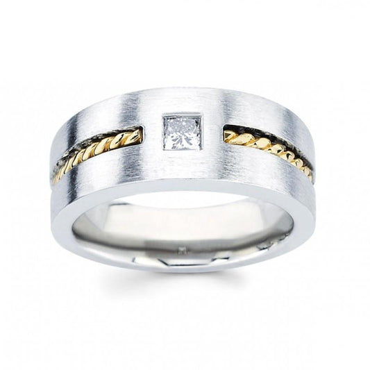 0.35 Carat Princess Cut Real Diamond Men's Solitaire Ring 