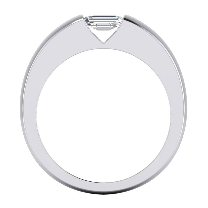 Bar Set Emerald Diamond Men's Ring