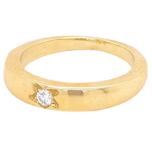 0.50 Carats Gypsy  Natural Diamond Solitaire Ring Yellow Gold 14K3