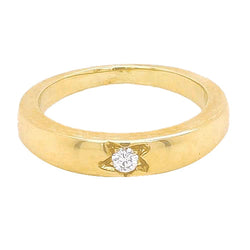 0.50 Carats Gypsy  Natural Diamond Solitaire Ring Yellow Gold 14K